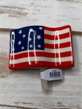 Nora Fleming NEW American Flag Mini, Handpainted Figurine